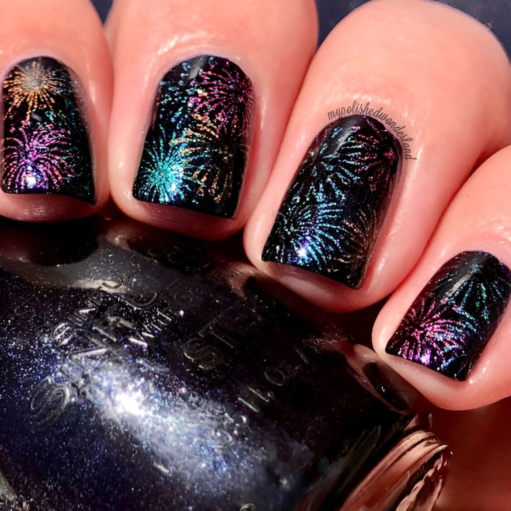 Glittered New Year's Eve Nails
