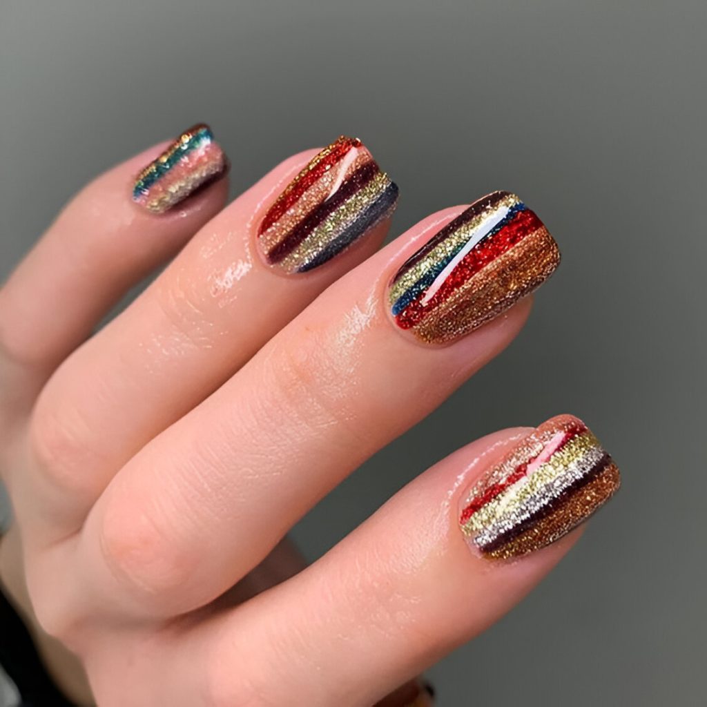 Glittered New Year's Eve Nails
