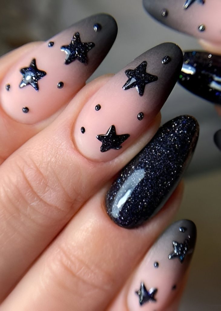 Glittered New Year's Eve Nails