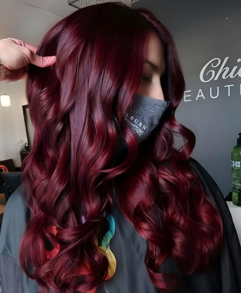 Glossy Burgundy Hair