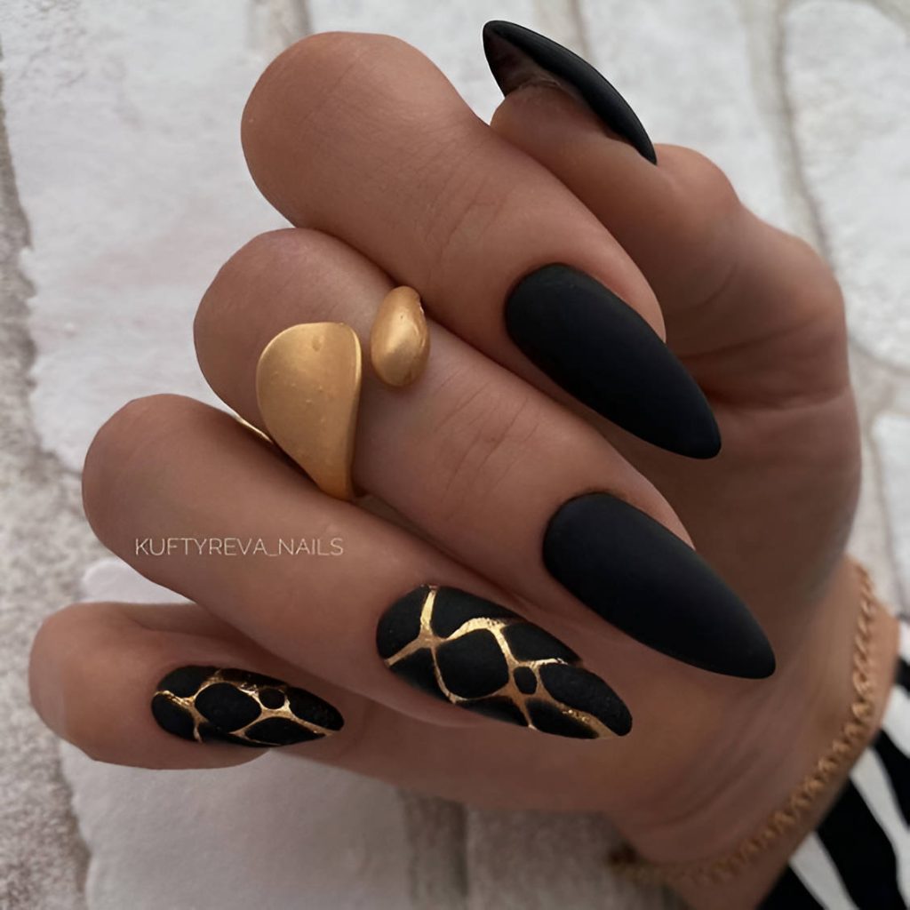 Gold And Black Nail Designs