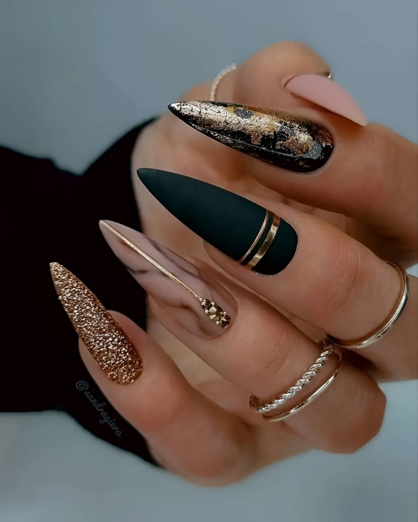Gold And Black Nail Designs