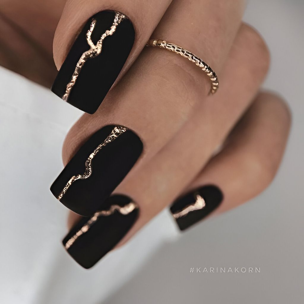 Gold And Black Nail Designs