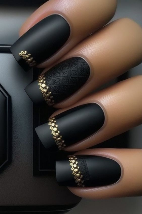 Gold And Black Nail Designs