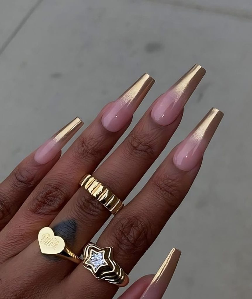 Gold Chrome Nails