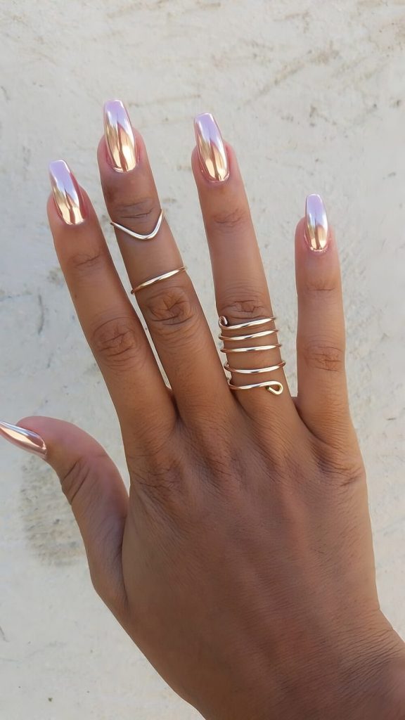 Gold Chrome Nails