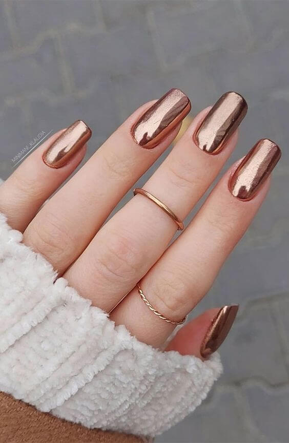 Gold Chrome Nails
