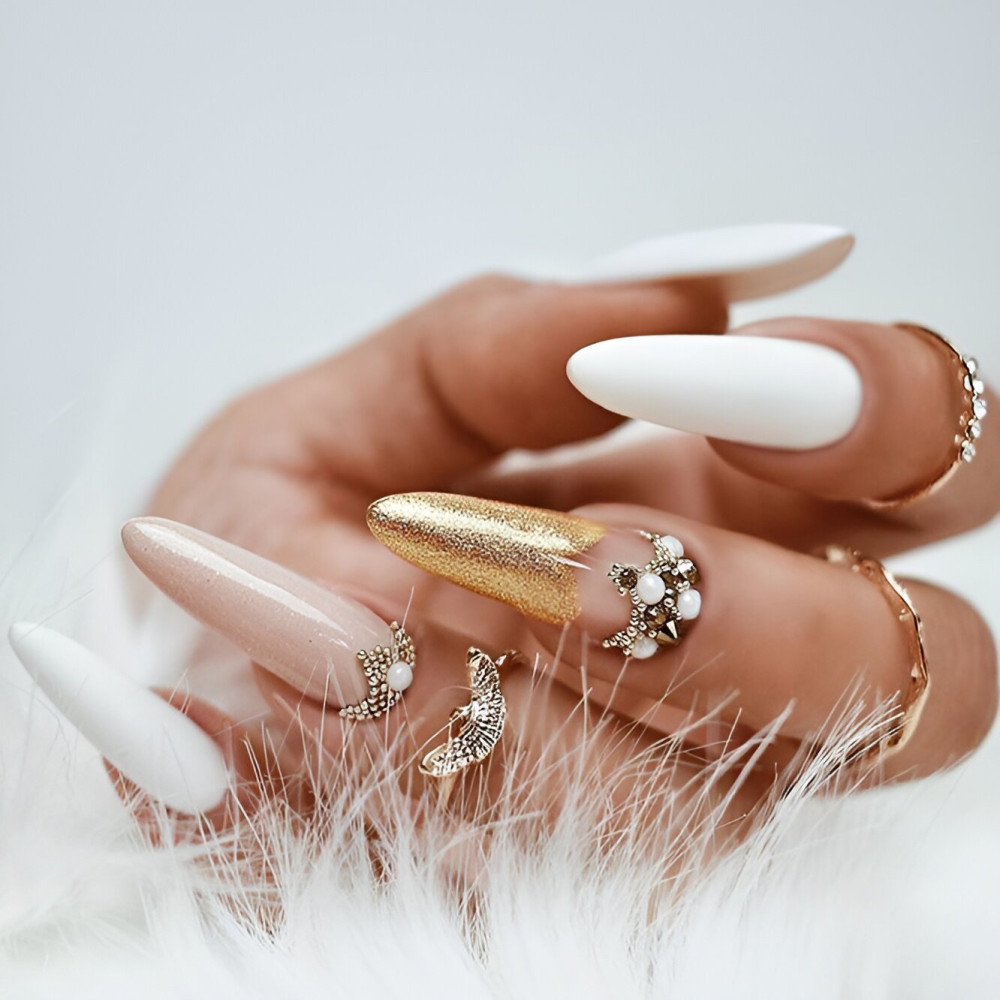Gold Glitter Nails