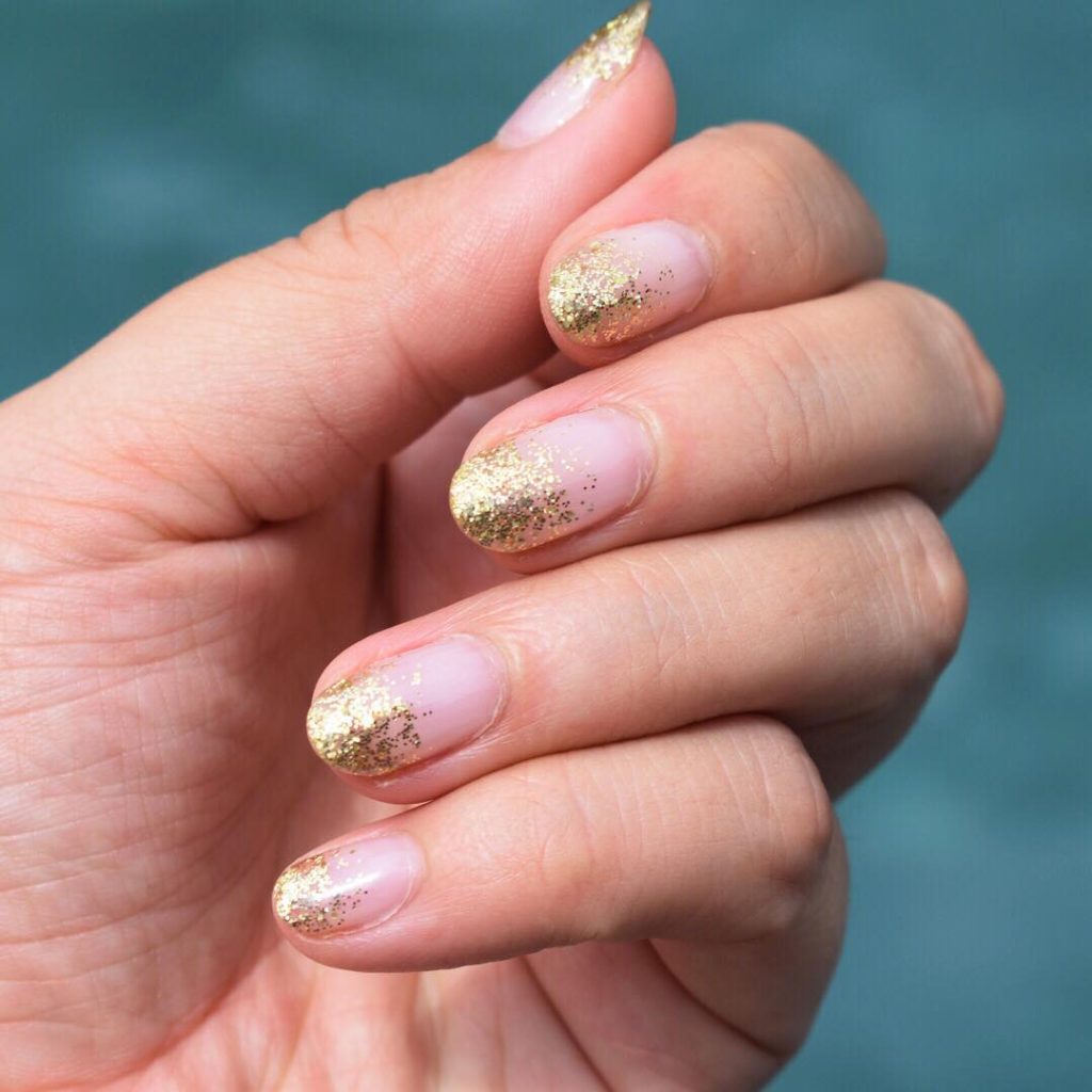 Gold Glittered Tips
