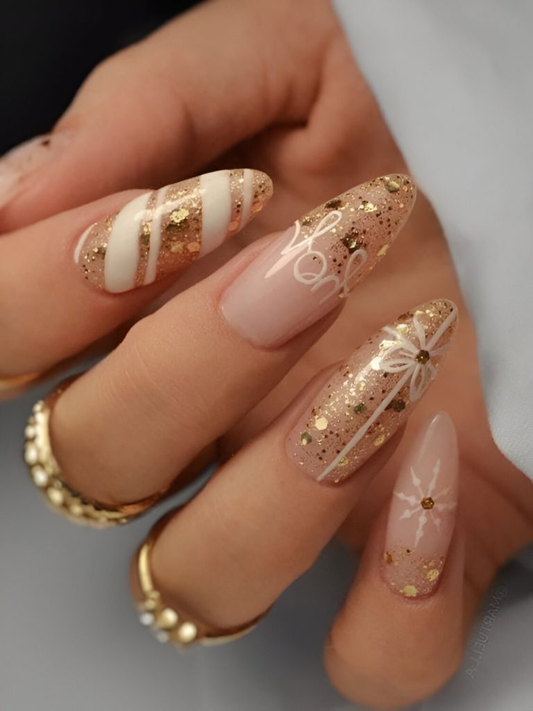  Golden Holiday Nails