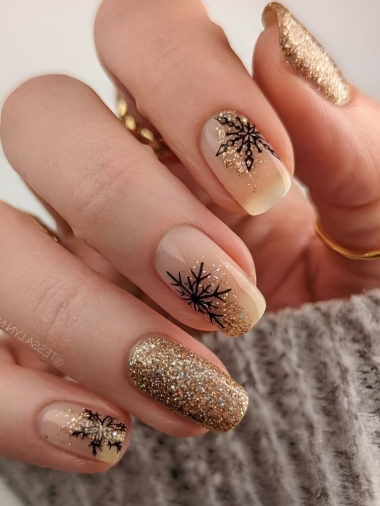  Golden Holiday Nails