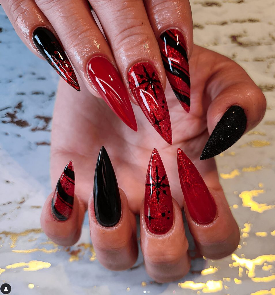 Goth Christmas Nails