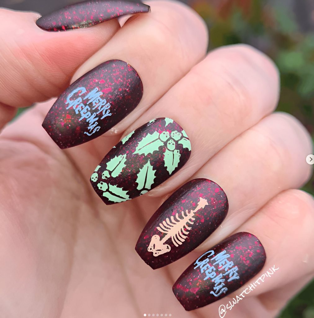Goth Christmas Nails