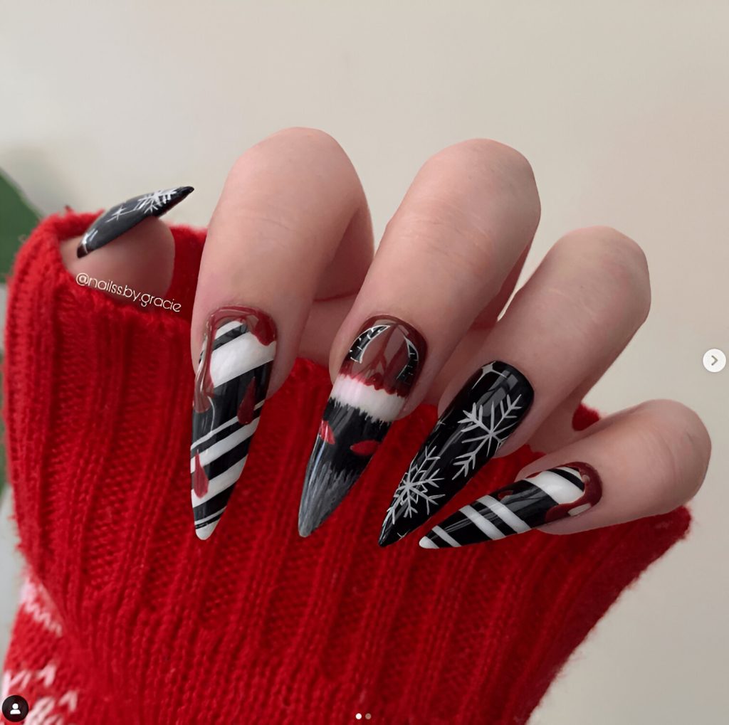 Goth Christmas Nails