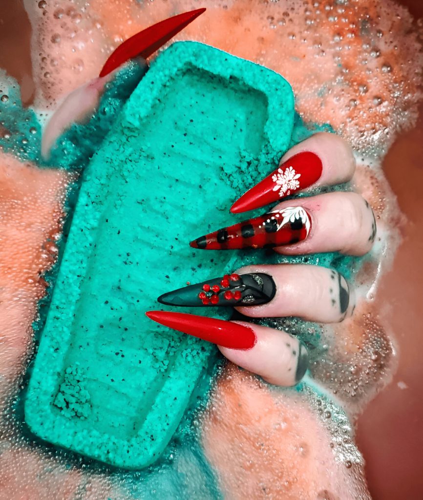 Goth Christmas Nails