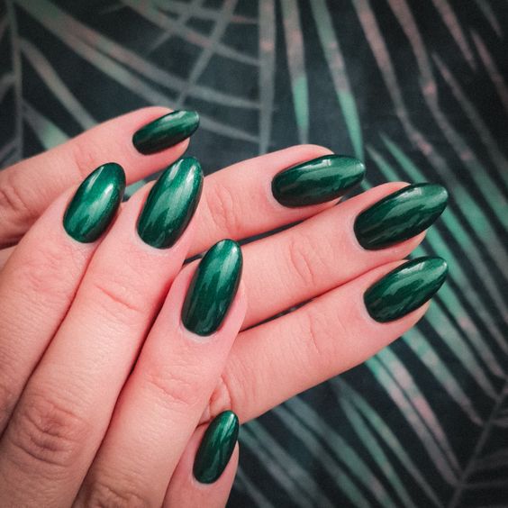  Green Chrome Nails
