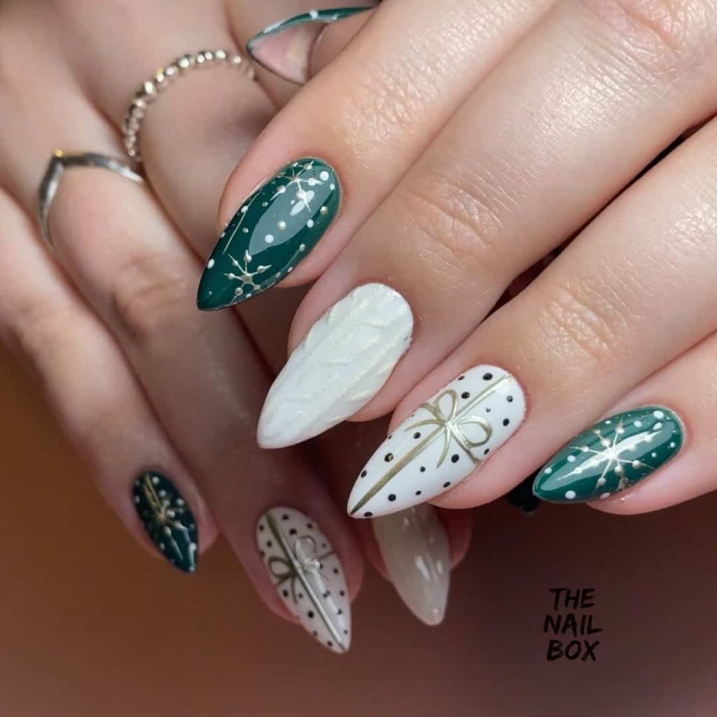 Green Holiday Nails