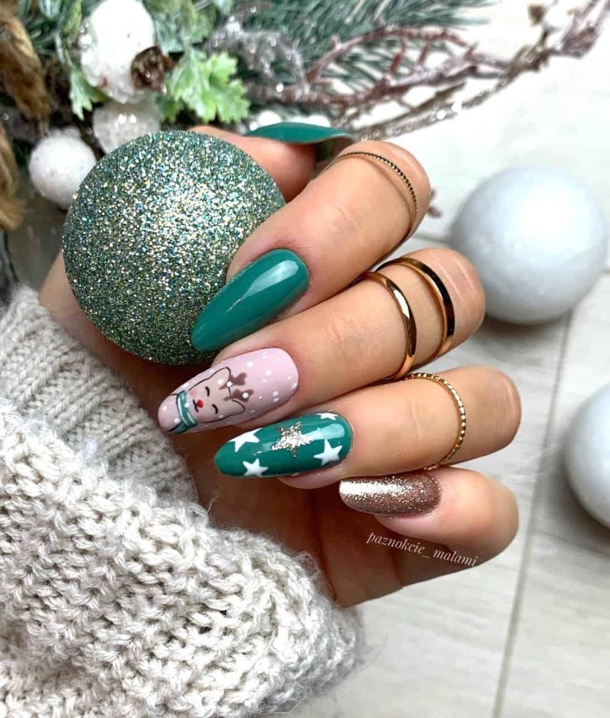 Green Holiday Nails