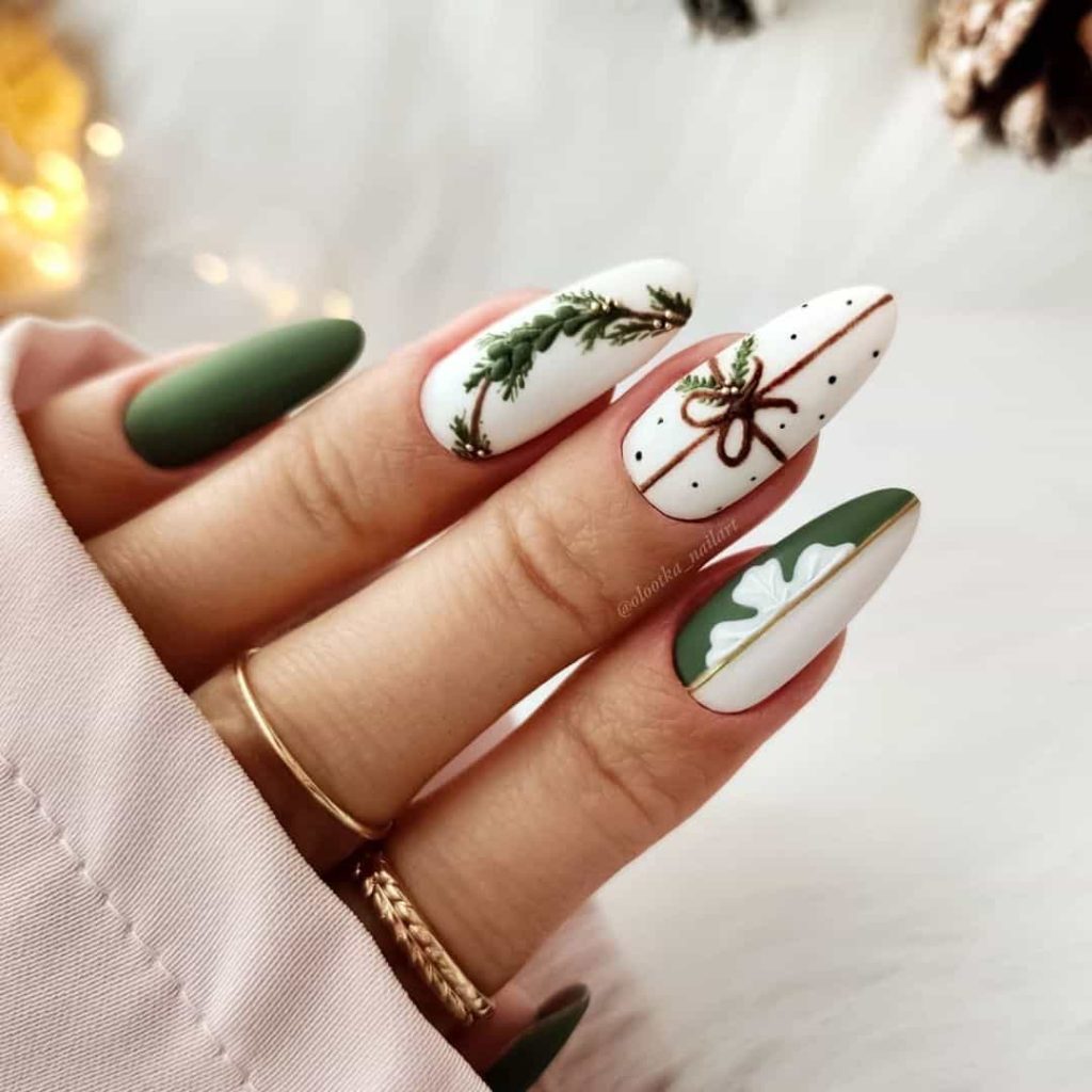 Green Holiday Nails