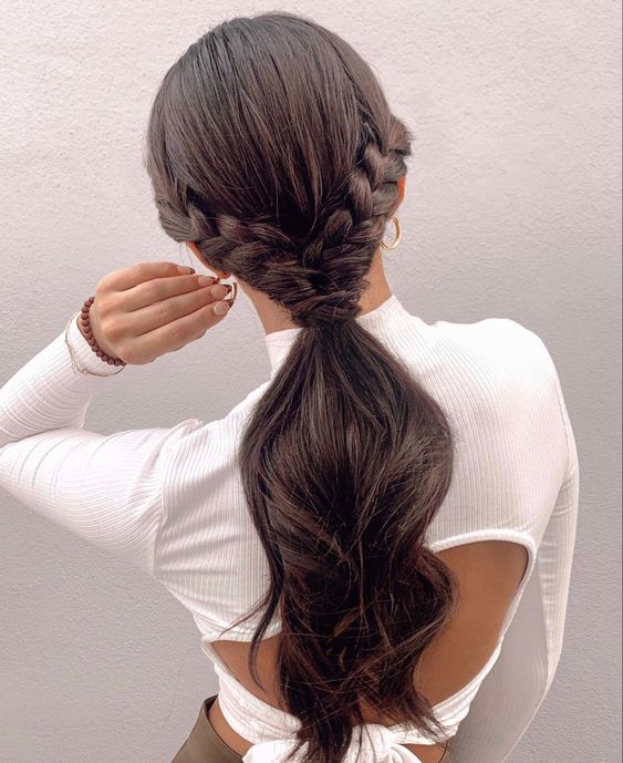  Half Braided Low Ponytail