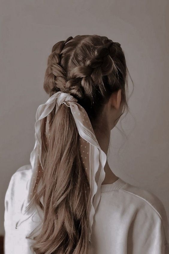  Half Braided Low Ponytail