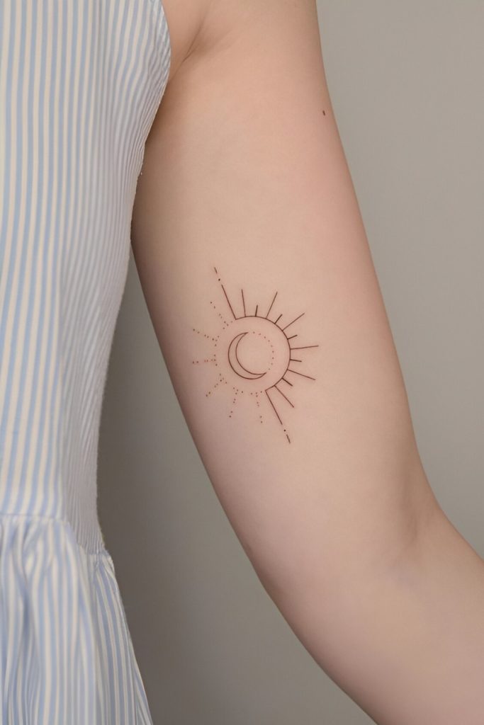 Half Sun Surrounds Moon Design