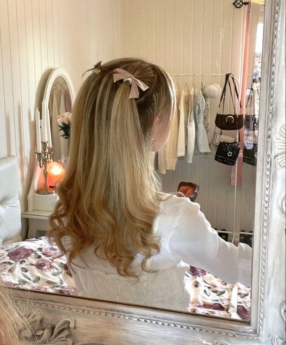 Half Up Half Down With Bows
