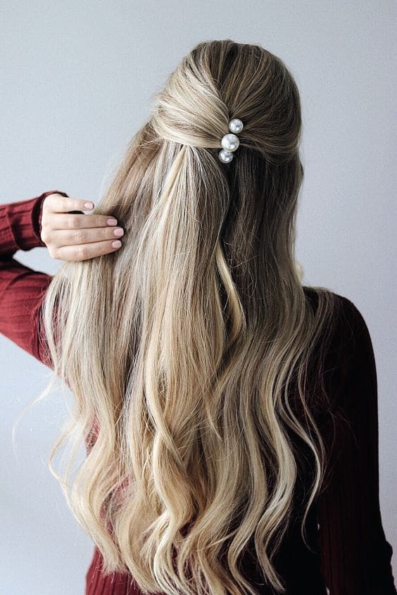 Half Up Half Down with Accessories
