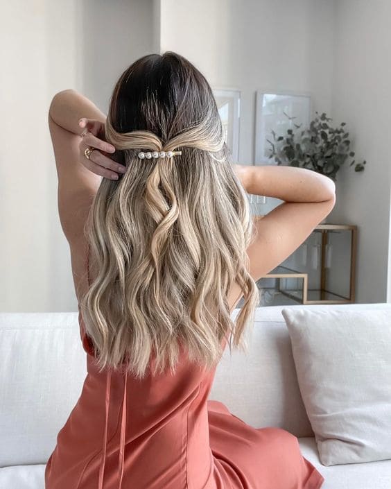 Half Up Half Down with Accessories