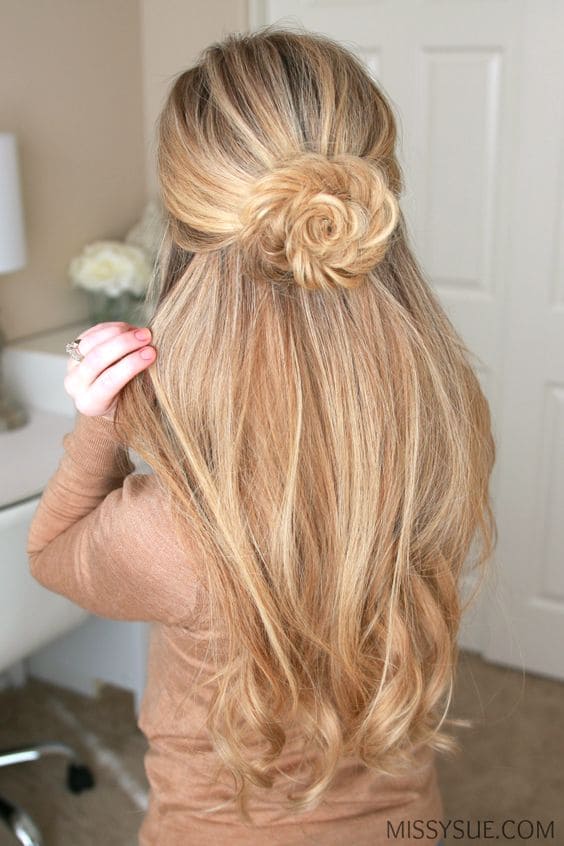 Half Up Half Down with a Bun
