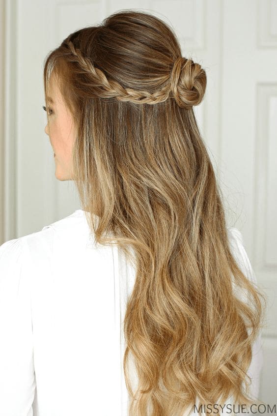 Half Up Half Down with a Bun