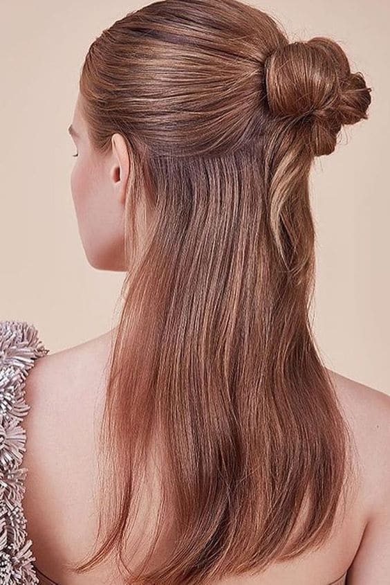 Half Up Half Down with a Bun
