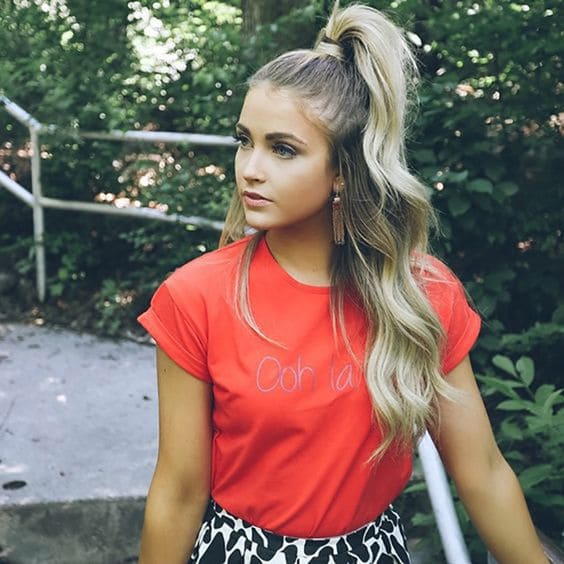 Half Up Half Down with a Ponytail
