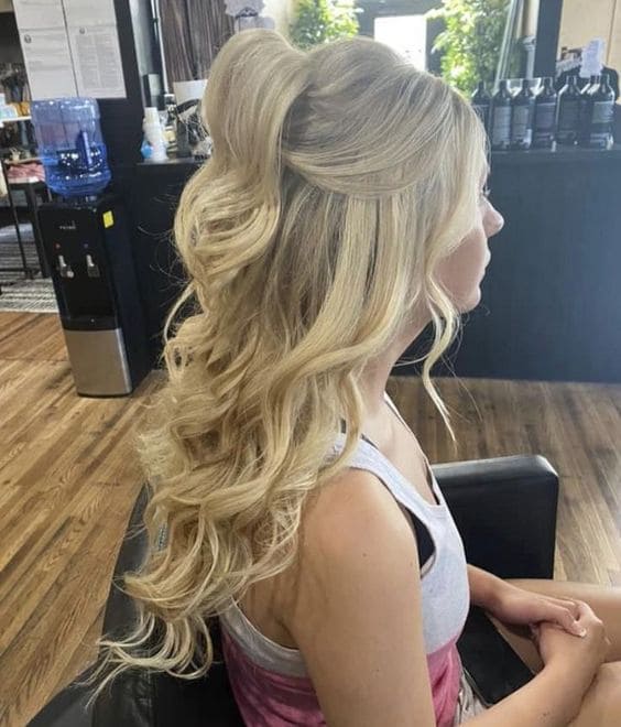 Half Up Half Down with a Ponytail