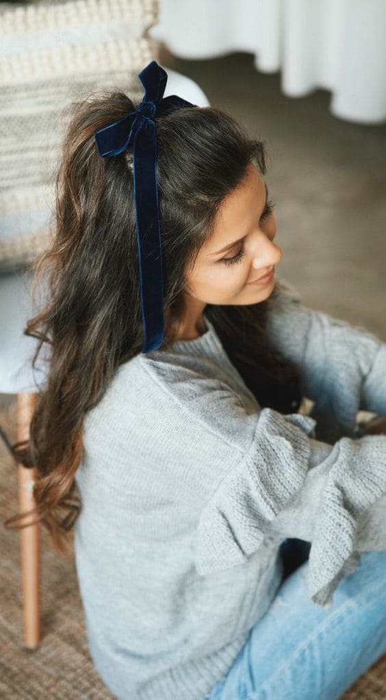 Half Up Half Down with a Ponytail