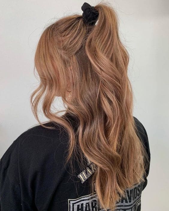 Half Up Half Down with a Ponytail