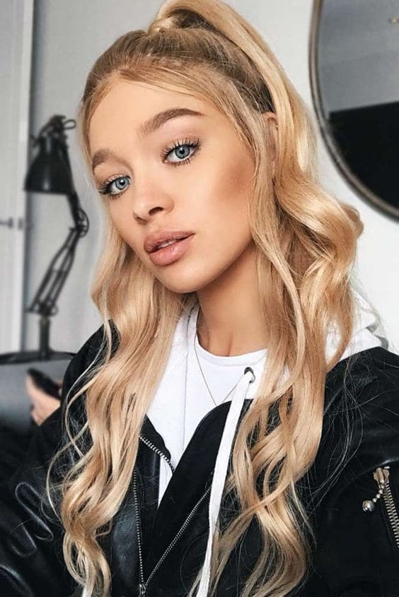 Half Up Half Down with a Ponytail