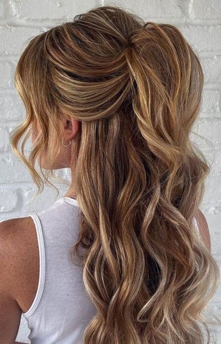 Half Up Half Down with a Ponytail