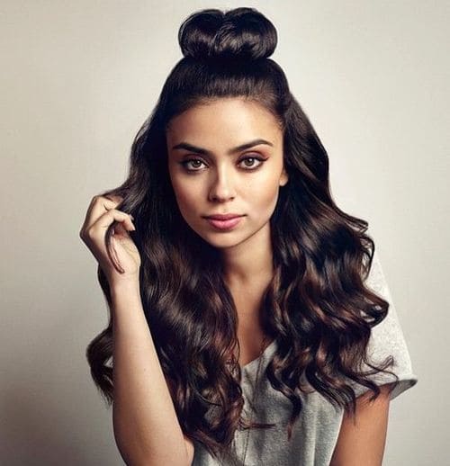 Half Up Half Down with a Top Knot