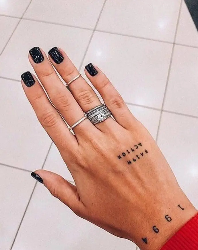Hand Tattoo with Quotes