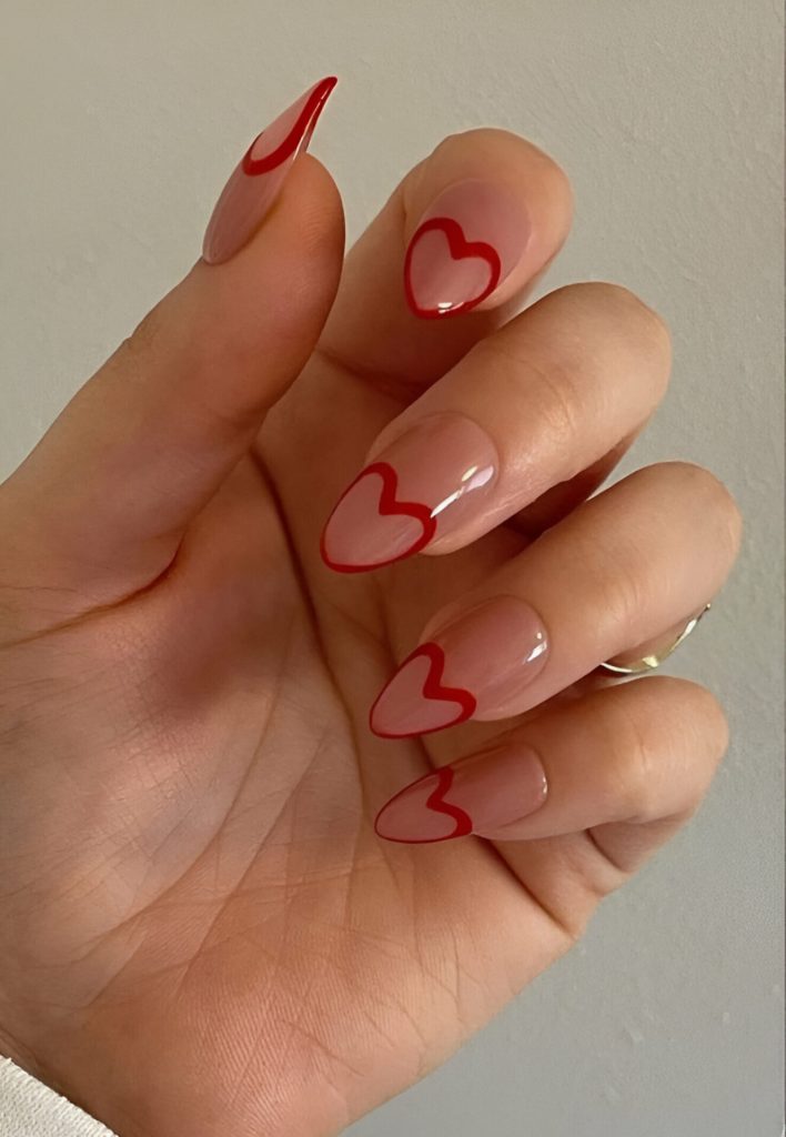 Heart-Themed French Tips