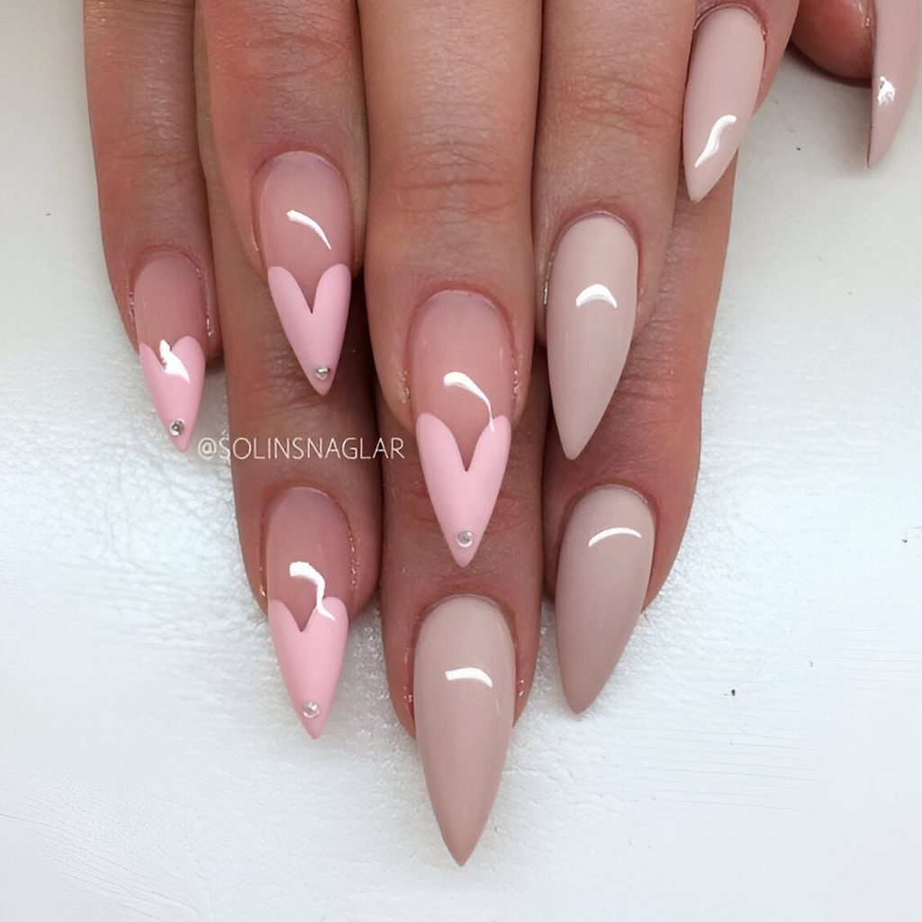  Heart-Themed French Tips