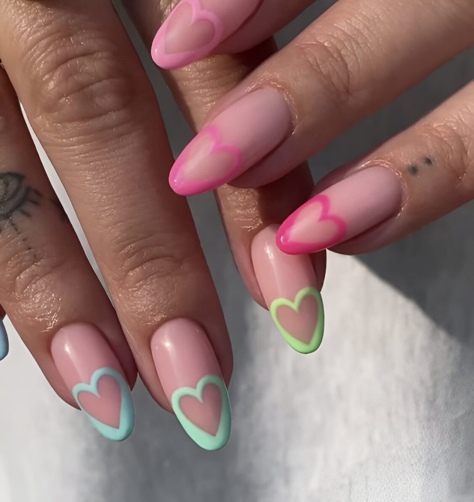  Heart-Themed French Tips