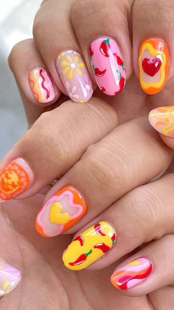 Hot and Spicy Nail Art