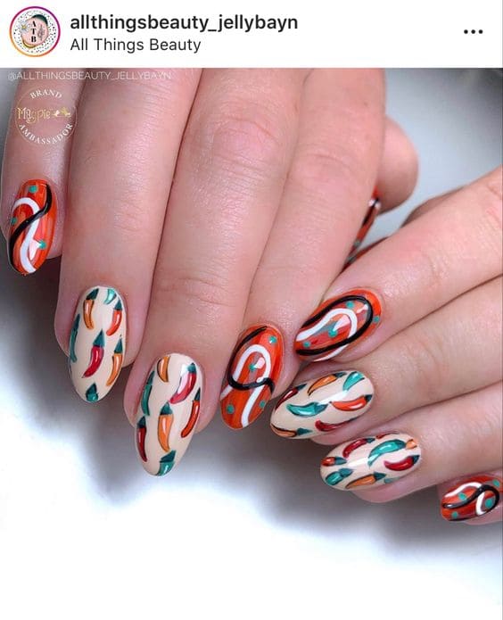 Hot and Spicy Nail Art