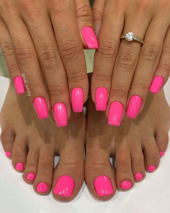 Hot Pink Pedicure