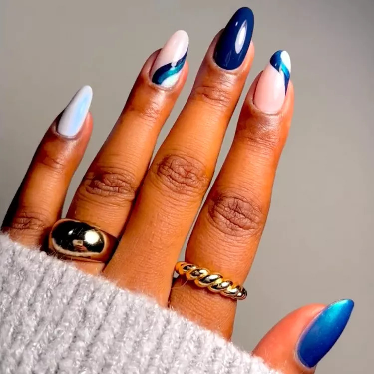 Icy Blue Nails