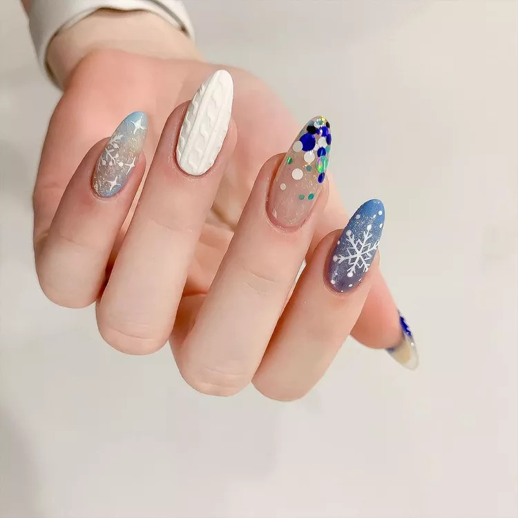 Icy Blue Nails