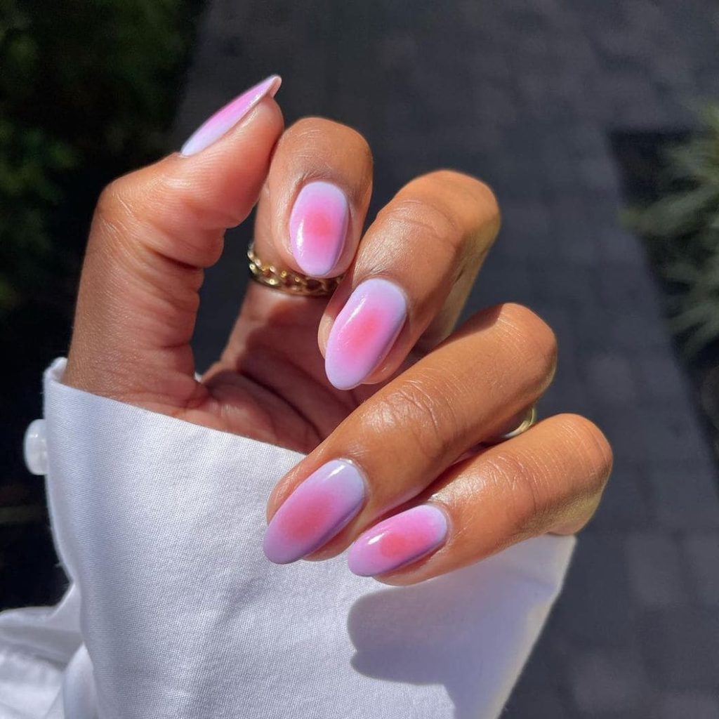 Joyful Ombre Short Acrylic Nails