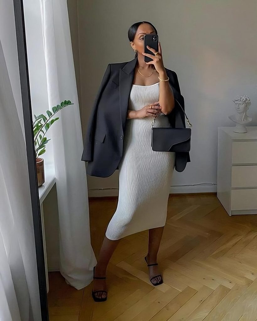 Knitted Dress + Heeled Mules